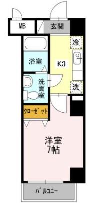 CASA八番館(1K/1階)の間取り写真