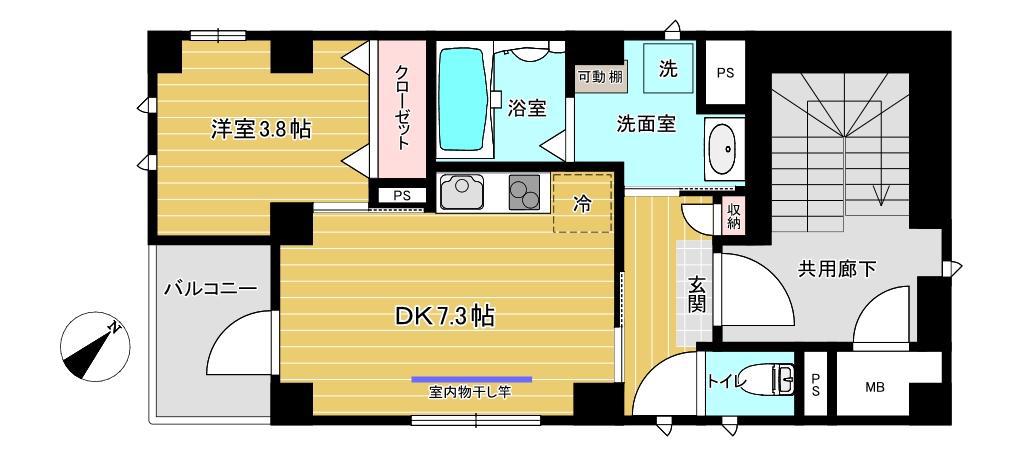 MAISON K(1DK/2階)の間取り写真