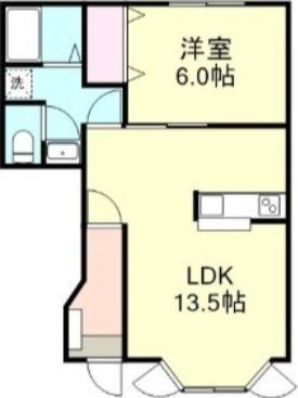 グランアルファーB棟(1LDK/1階)の間取り写真