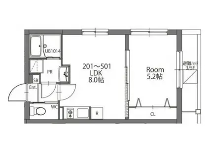 ノブレス上落合(1LDK/2階)の間取り写真