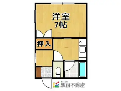 コーポ薫(1K/1階)の間取り写真