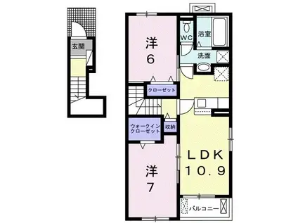 ミニョン ルーク・ネオ I(2LDK/2階)の間取り写真
