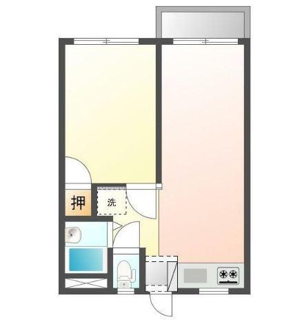 コーポ安西(1LDK/1階)の間取り写真