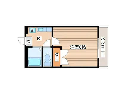 パレスノア(1K/2階)の間取り写真