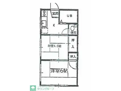 蕨ハイツ(2K/2階)の間取り写真