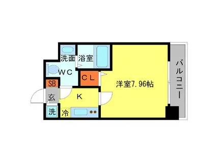 SERENITE日本橋SUD(1K/10階)の間取り写真