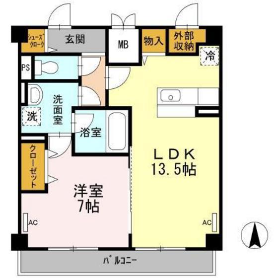 田町ガーデンハイツ(1LDK/3階)の間取り写真