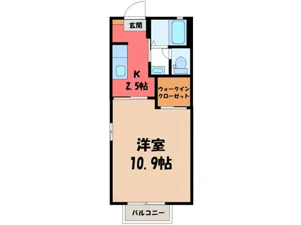 ユーパレス(1K/1階)の間取り写真