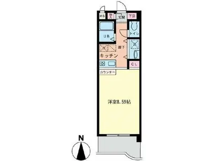 メゾン・ド・ロシュ(1K/2階)の間取り写真