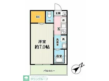 キャメル柏の葉キャンパス7A(1K/2階)の間取り写真