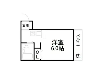 サンハイツ浅野(1K/1階)の間取り写真