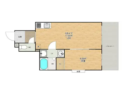 SGB浜町(1LDK/3階)の間取り写真