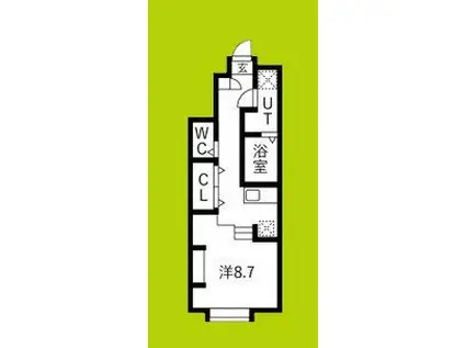 あんしん西宿08-6002(ワンルーム/1階)の間取り写真