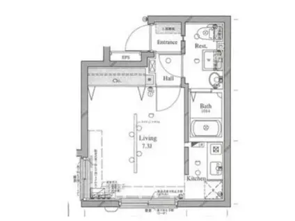 アーバイル武蔵小山(1K/4階)の間取り写真
