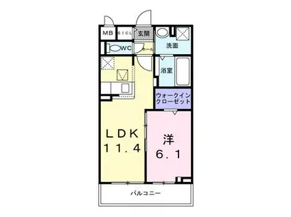 埼玉高速鉄道 鳩ケ谷駅 徒歩7分 3階建 築1年(1LDK/1階)の間取り写真