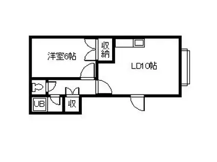 レジデンス関(1LDK/2階)の間取り写真