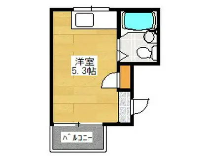 ウエストウッド薬院(ワンルーム/3階)の間取り写真