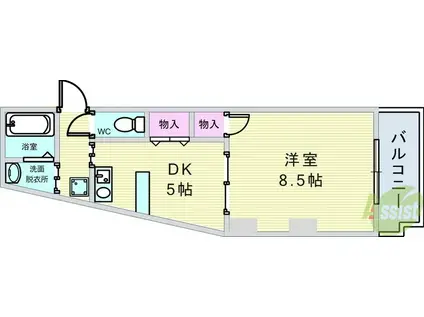 フローラ・ムラタハイツ(1DK/3階)の間取り写真