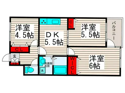 第二宝マンション(3DK/4階)の間取り写真