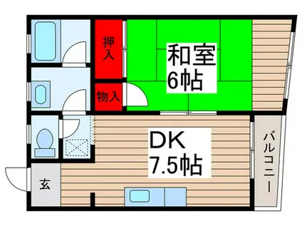 愛宕ビル(1DK/3階)の間取り写真