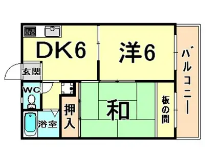 武庫川アプローズ(2DK/2階)の間取り写真