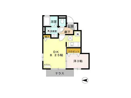 TS ウエスト(1LDK/1階)の間取り写真