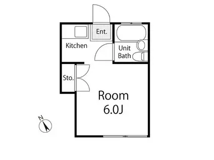 アザース愛名(ワンルーム/1階)の間取り写真
