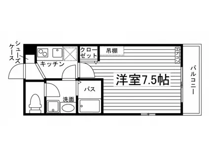 MADRID大和町(1K/1階)の間取り写真