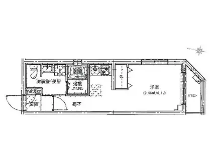 CREAL PREMIER目黒(ワンルーム/1階)の間取り写真