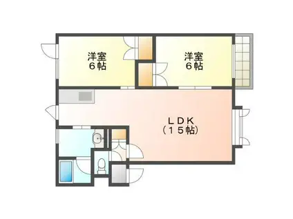 エーステックいしやま(2LDK/2階)の間取り写真