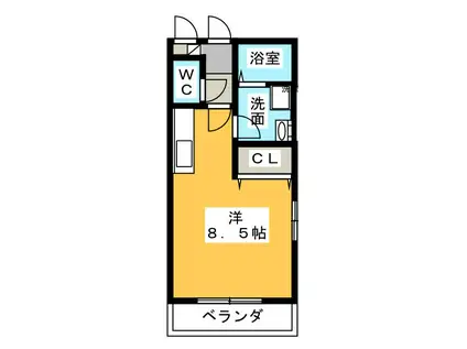 パールSK(ワンルーム/1階)の間取り写真