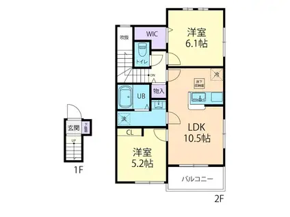 2026/5/1菊池市泗水町2LDK A(2LDK/2階)の間取り写真
