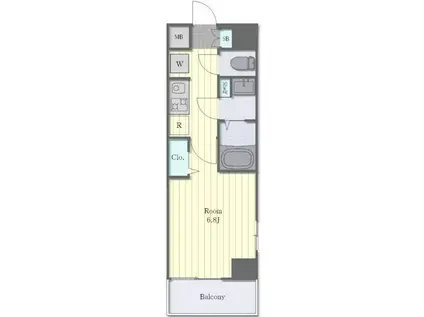 グランカーサ行徳(1K/4階)の間取り写真