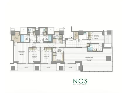 虎ノ門ヒルズ レジデンシャルタワー(3LDK/15階)の間取り写真