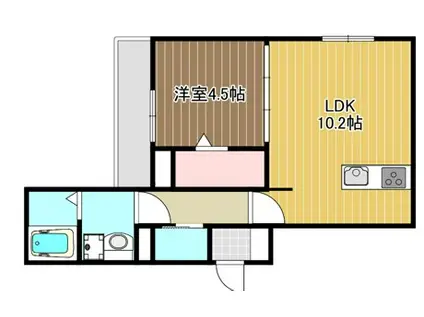 Jブルー翠II(1LDK/1階)の間取り写真