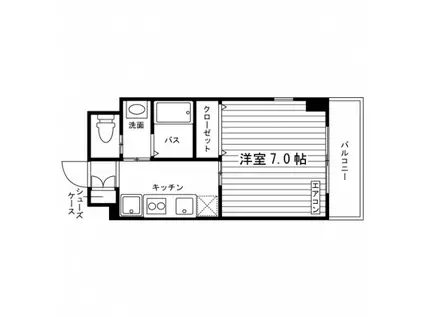 フィールドヴィレッジ(1K/1階)の間取り写真