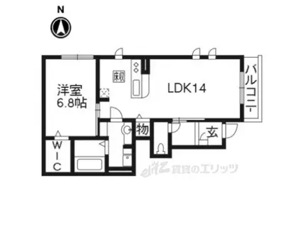 EXIV小野(1LDK/1階)の間取り写真