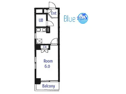 ソフィア湘南(1K/2階)の間取り写真