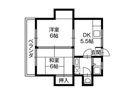 メゾン・シェリール I(2DK/2階)の間取り写真