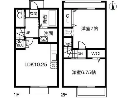 アムール(2LDK/1階)の間取り写真