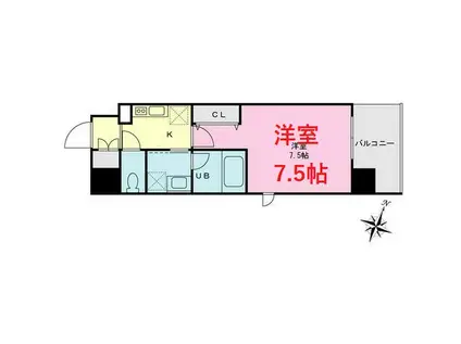 URBAN LINK大森海岸(1K/7階)の間取り写真