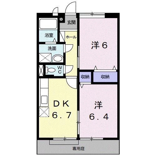 タウニィー21 I(2DK/1階)の間取り写真