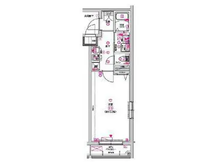 クレストタップ京都丹波口II(1K/2階)の間取り写真