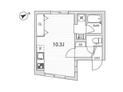 GRANDUO仲六郷(ワンルーム/2階)の間取り写真