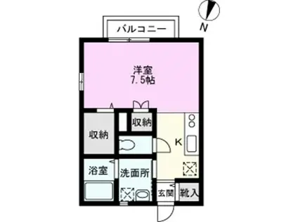 リヴェール(ワンルーム/1階)の間取り写真