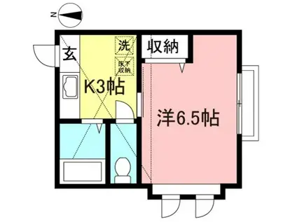 K・Sハイツ(1K/2階)の間取り写真