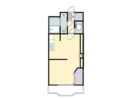 サンルネス(ワンルーム/2階)の間取り写真