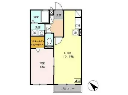 パークコート砂川壱番館(1LDK/2階)の間取り写真