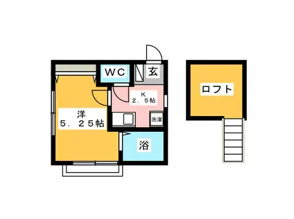 プランドール上星川(1K/1階)の間取り写真