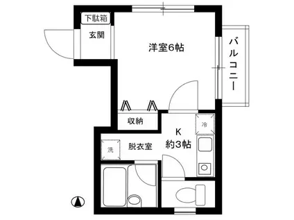 アクアフォレース(1K/2階)の間取り写真